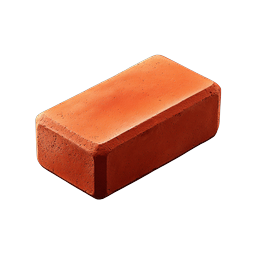 Red Clay Brick Icon | Realistic 3D Construction Material