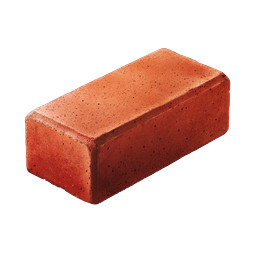 Red Clay Brick Icon - Realistic 3D Building Block