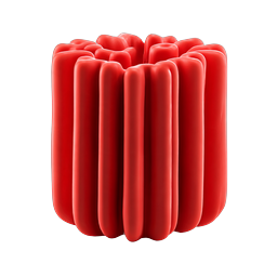 Red Clay Cluster Icon | 3D Rendered Decorative Sculpture
