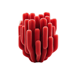 Red Coral Cluster 3D Icon | Marine Life Graphic