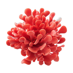 Red Coral Flower 3D Icon - Organic Bloom Design