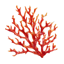 Red Coral Branch Icon - Detailed Marine Life Illustration
