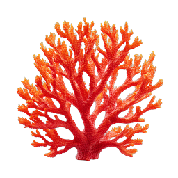 Red Coral Reef Icon | 3D Clay Style Ocean Design