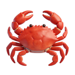 Vibrant Red Crab Icon for Seafood and Marine Themes