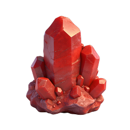 Icono de grupo de cristales rojos 3D – gema