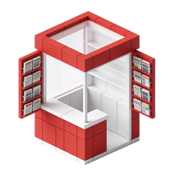 Red Display Counter Icon for Retail Environments