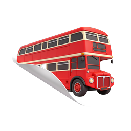 Red Double-Decker Bus Sticker Icon | 3D Transport