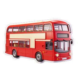 Red Double-Decker Bus 3D Transport Icon for Travel Apps