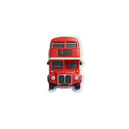 Red Double-Decker Bus 3D Icon - Cute Clay Style