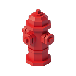 3D Изометрическая иконка красного пожарного гидранта | Аварийное оборудование