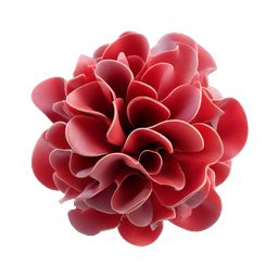Red Flower Bloom Icon - Realistic 3D Botanical Design