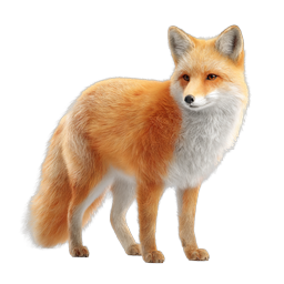 Realistic Red Fox Animal Icon - Detailed Wildlife Illustration