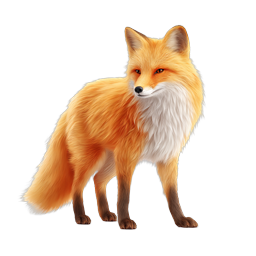 Realistic Red Fox Wildlife Icon - Detailed Animal Illustration