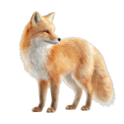 Red Fox Wildlife Icon - Realistic Animal Illustration