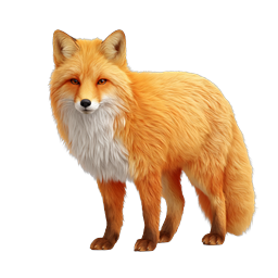 Realistic Red Fox Icon - Wildlife Animal Illustration