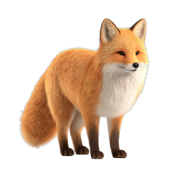 Red Fox Realistic Wildlife Animal Icon
