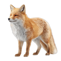 Realistic Red Fox Wildlife Icon - Nature Animal Illustration