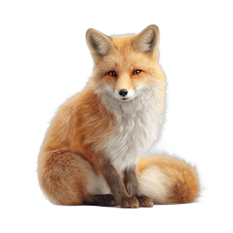 Realistic Red Fox Icon - Wildlife Nature Animal Illustration