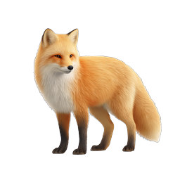 Realistic Red Fox Wildlife Icon - Nature Animal Illustration