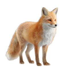 Realistic Red Fox Animal Illustration Icon