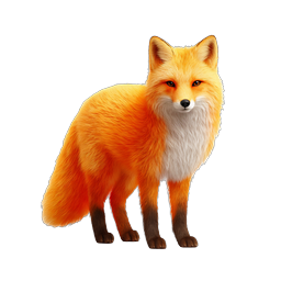 Realistic Red Fox Wildlife Icon - Detailed Nature Illustration