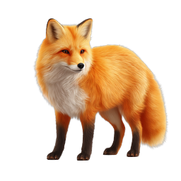 Realistic Red Fox Icon - Detailed Wildlife Illustration