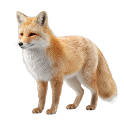 Realistic Red Fox 3D Icon - Wildlife Animal Design