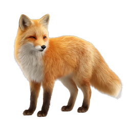 Realistic Red Fox Standing Icon | Wildlife Animal
