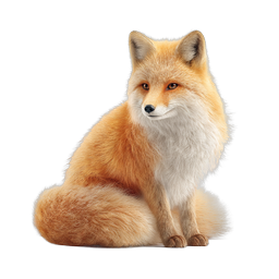 リアルなアカギツネのアイコン - 野生動物のイラストレーション