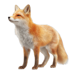 Realistic Red Fox Wildlife Icon - Standing Profile View
