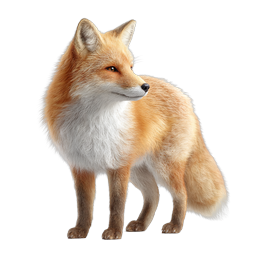 Realistic Red Fox 3D Icon | Wildlife Animal Graphics