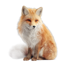 Realistic Red Fox Wildlife Icon - Detailed Nature Illustration