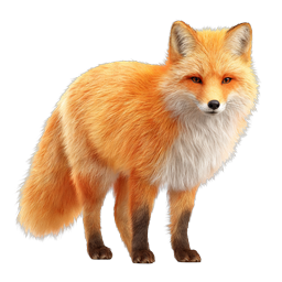 Realistic Red Fox Icon - Detailed Wildlife Illustration