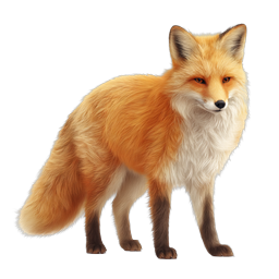 Realistic Red Fox Wildlife Illustration Icon
