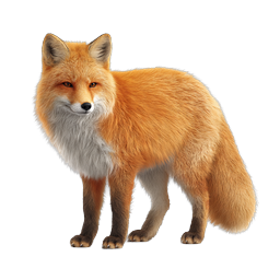 Realistic Red Fox 3D Render Icon
