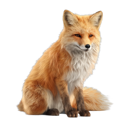 Realistic Red Fox Sitting Icon | Wildlife Animal