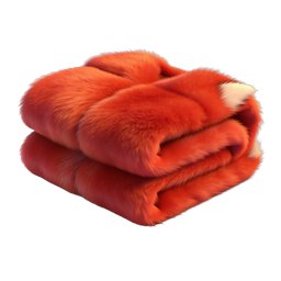 Red Faux Fur Blanket - Cozy Realistic Icon