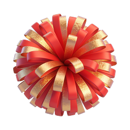 Festive Red & Gold Gift Bow Icon | 3D Decorative Ribbon