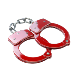 Red Handcuffs Icon - Law Enforcement & Justice Symbol