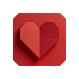 Icône Panneau Stop Cœur Rouge - Symbole 3D Amour & Romance
