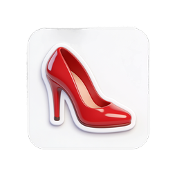 Red High Heel Shoe Icon - Elegant Stiletto Pump
