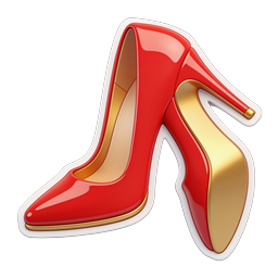 Red High Heel Shoes Icon | Glossy Stiletto Footwear