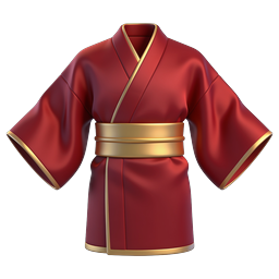 Kimono rosso con bordo dorato - Icona dell'abito tradizionale giapponese