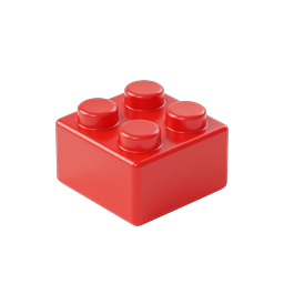 Red LEGO Building Block 3D Icon | Toy Brick