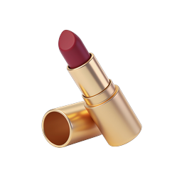 Luxury Red Lipstick Icon | 3D Gold Beauty Product