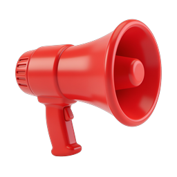 Red Megaphone Icon - 3D Bullhorn Announcement Graphic