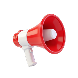 Red Megaphone 3D Icon for Announcements & Marketing