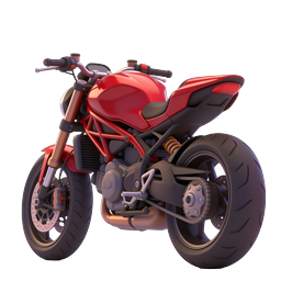 Red 3D Motorcycle Icon - Sport Bike Illustration