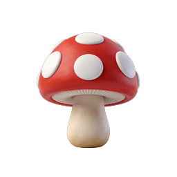 Red Spotted Mushroom Icon - 3D Nature Illustration