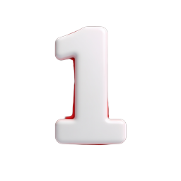 Glossy Red Number 1 Button - 3D Icon Design